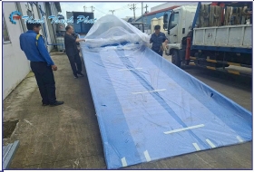 CẦU XE NÂNG ĐÓNG RÚT HÀNG TỪ CONTAINER DÀI 12.5m